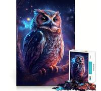 Puzzle de 1000 pièces Hibou sous la Voie lactée pour Adolescents Un Cadeau Artistique, déstressant et Facile à découper (50x75cm)