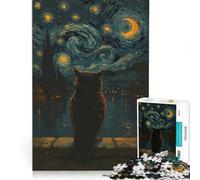 Puzzle de 1000 pièces Hibou sous Un Ciel étoilé Jeu de Construction Difficile avec des pièces de Formes aléatoires Parfaitement emboîtables 38x52cm