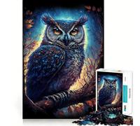 Puzzle de 1000 pièces Hibou veilleur de Nuit pour Adultes, Jeu Intelligent et Amusant à Assembler Ensemble, Cadeau de Saison (38x52cm)