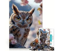 Puzzle de 1000 pièces Hiboux et écureuils pour Adultes, idéal pour améliorer la mémoire, se détendre en Toute tranquillité, découpe Ferme, Cadeau de Noël (38x52cm)