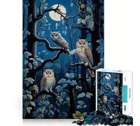 Puzzle de 1000 pièces Hiboux Nocturnes pour Adultes, 38x26cm, Un Jeu de logique Robuste et Anti-Tension, idéal comme Cadeau de qualité supérieure