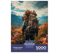 Puzzle De 1000 Pièces Hiking Backpack with Flowers Puzzle pour Adolescents Course De Vitesse Manuelle Liste De Souhaits avec Le Père Noël Jouets Jeux Éducatifs 52x38cm/1000pcs