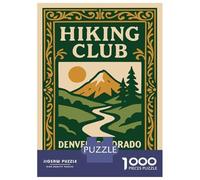 Puzzle De 1000 Pièces Hiking Club Denver Colorado Vintage Puzzle pour Adolescents Course De Vitesse Manuelle Liste De Souhaits avec Le Père Noël Jouets Jeux Éducatifs 38x26cm/1000pcs