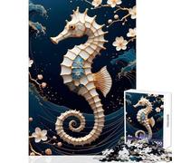 Puzzle de 1000 pièces Hippocampe Art Kintsugi Jouet Anti-Stress pour Les Amateurs de Jeux éducatifs Pièces de Formes aléatoires Parfaitement emboîtables Dimensions 38x26cm