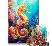 Puzzle de 1000 pièces Hippocampe dans Un récif corallien pour Adultes Smart Reason Toy Home Enjoy Sharp Edge Article de Noël (50x75cm)