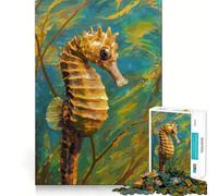 Puzzle de 1000 pièces Hippocampe dans Un Tableau d'algues pour Adultes Puzzle Think Toy Home Enjoy Fine Cutting Cadeau de Noël idéal (38x26cm)