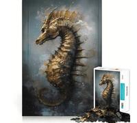 Puzzle de 1000 pièces Hippocampe Mythique pour Adolescents Améliore la mémoire Loisirs faciles Découpe Ferme Décoration Murale (50x75cm)