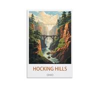 Puzzle de 1000 pièces Hocking Hills Ohio - Affiches - Puzzle en Bois - Jeu éducatif pour Adultes et Enfants - Jeu de détente Familial - 26 x 38 cm