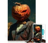 Puzzle de 1000 pièces Homme à tête de Citrouille pour Adolescents, Puzzle Stimulant et apaisant, Cadeau de qualité supérieure (50x75cm)