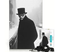 Puzzle de 1000 pièces Homme mystérieux en Haut-de-Forme pour Adultes, Jeu de réflexion et de Concentration Silencieux et Amusant, Motif Vœux du Père Noël (38x26cm)