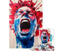 Puzzle de 1000 pièces Homme Qui crie (Aquarelle) Jeu Impossible Difficile et Stimulant mais Amusant et Humoristique à partir de 14 Ans (50x75cm)