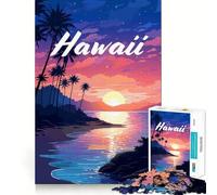 Puzzle de 1000 pièces Horizon hawaïen Phosphorescent,Jeu d'articulation précis,activité cérébrale Amusante pour Passer Le Temps Libre,Cadeau d'anniversaire Artistique (38x26cm)