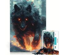 Puzzle de 1000 pièces Horreur Loup pour Adultes entraînement cérébral Amusant,découpe Laser de qualité supérieure,activité relaxante en Groupe à l’intérieur (38x26cm)