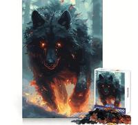 Puzzle de 1000 pièces Horreur Loup pour Adultes Stimulation Cognitive, évasion et Divertissement, pour Les fêtes (38x52cm)