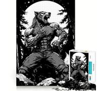 Puzzle de 1000 pièces Hurlement de Loup-Garou »,Jeu de réflexion créatif,pièces Robustes et découpées avec précision,idéal pour Les Voyages (38x52cm)