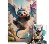 Puzzle de 1000 pièces Hybride Paresseux, Dragon et Licorne pour Adolescents Jeu de logique Claire, Passe-Temps Calme, découpe Parfaite, Cadeau Classique 38x52cm