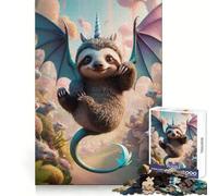 Puzzle de 1000 pièces Hybride Paresseux, Dragon et Licorne pour Adolescents Jeu de logique Claire, Passe-Temps Calme, découpe Parfaite, Cadeau Classique 38x52cm