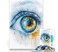 Puzzle de 1000 pièces Œil à l'aquarelle pour Adolescents activité ludique et stimulante de Haute précision,découpe précise et apaisante pour Une Pause mentale (38x26cm)