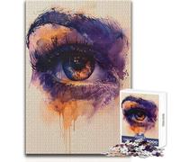 Puzzle de 1000 pièces Œil Aquarelle Violet:Jeu d'apprentissage pour développer sa motricité Fine, pour des Moments de Joie Dimensions:50x75cm