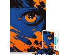 Puzzle de 1000 pièces Œil d'anime - Art Abstrait - Entraînement cérébral ludique - Emboîtement précis sans espaces - Activité de Partage et de complicité avec Les Proches (50x75cm)