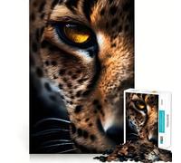 Puzzle de 1000 pièces Œil de guépard Macro saisissant pour Adolescents Un Cadeau saisonnier Relaxant et Amusant aux Contours Nets 38x26cm