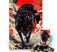 Puzzle de 1000 pièces Œil de Loup et Fleurs de Cerisier pour Adultes Un Jeu d'enfant pour stimuler l'esprit,Une activité ludique aux Bords Lisses et aux Contours Nets,idéale pour des soirées