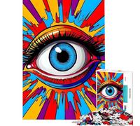 Puzzle de 1000 pièces Œil psychédélique aux Rayons colorés Jeu Impossible Difficile et Stimulant mais Amusant et Humoristique pour Les 14 Ans et Plus (38x26cm)