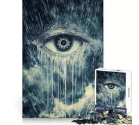 Puzzle de 1000 pièces Œil Qui pleure dans la tempête pour Adolescents activité cérébrale stimulante, Bords Nets, Cadeau Original (38x26cm)