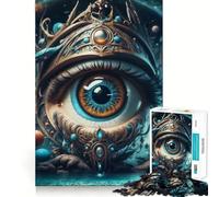 Puzzle de 1000 pièces Œil surréaliste et Paysage pour Adultes Jeu intellectuel et Relaxant Découpe de qualité Pièce d'art raffinée 38x26cm