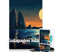 Puzzle de 1000 pièces Île des Galapagos la Nuit Décoration idéale Jeu cognitif Cadeau Facile à Jouer Cadeau d'anniversaire (50x75cm)