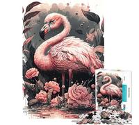 Puzzle de 1000 pièces Illusion Flamant Rose Jeu éducatif et ludique à Monter soi-même pour Les 14 Ans et Plus (38x26cm)
