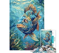 Puzzle de 1000 pièces illustrant des Poissons sous-Marins Jeu éducatif Difficile et Stimulant d'analyse et de logique adapté aux 14 Ans et Plus (38x26cm)