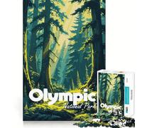 Puzzle de 1000 pièces illustrant la forêt du Parc National Olympique, idéal pour Les Adolescents Jeu Intelligent et divertissant, à Assembler Pendant Les Moments de détente Joli Cadeau (38x52cm)