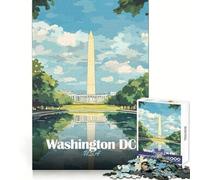Puzzle de 1000 pièces illustrant Le Monument de Washington DC pour Adultes Entraînement à la Concentration, Plaisir Calme, Assemblage Solide, Cadeau Parfait (38x26cm)