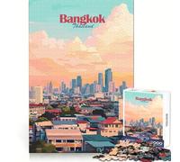 Puzzle de 1000 pièces illustrant Le Paysage Urbain de Bangkok,Thaïlande,pour Adultes Développe la logique,se détend et Offre Un Passe-Temps agréable Assemblage précis Idée Cadeau de Noël chaleureuse