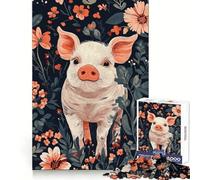 Puzzle de 1000 pièces illustrant Porcinet dans un jardin fleuri idéal pour les adolescents un jeu d'entraînement cérébral un moment de sérénité et d'expression artistique un cadeau de saison (38x52cm)