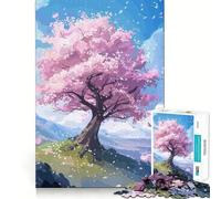 Puzzle de 1000 pièces illustrant Un Arbre Sakura, pour Adolescents, Jeu de logique Pure, Doux et Relaxant, découpe Nette, Belle œuvre d'art (38x26cm)