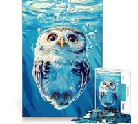 Puzzle de 1000 pièces illustrant Un Hibou sous-Marin Jeu cognitif et Amusant Découpe de Haute précision Cadeau Unique pour soulager Le Stress (38x26cm)