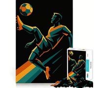 Puzzle de 1000 pièces illustrant Un Joueur de Football donnant Un Coup de Pied dans Un Ballon idéal pour Les Adolescents Jeu de logique Fine Divertissement Relaxant décoration Murale aux Bords Nets