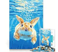 Puzzle de 1000 pièces illustrant Un Lapin sous-Marin Développe la mémoire,ludique et de qualité Professionnelle pour stimuler l'esprit (50x75cm)