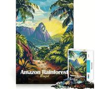 Puzzle de 1000 pièces illustrant Un Paysage de la forêt amazonienne brésilienne,Un Jeu de logique et de réflexion,Un Exercice de découpage Expert et de qualité,idéal et Faire Travailler Son Esprit