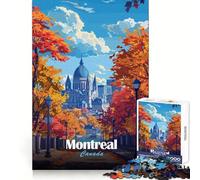 Puzzle de 1000 pièces illustrant Un Paysage Urbain d'automne à Montréal,Canada,idéal pour Les Adolescents,Stimulant la réflexion et Les Loisirs,Cadeau Parfait pour Les fêtes (38x52cm)