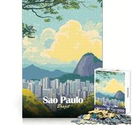 Puzzle de 1000 pièces illustrant Un Paysage Urbain de Sao Paulo, Brésil, pour Adultes, développement cérébral, Passe-Temps apaisant, Assemblage Propre, Cadeau de Noël idéal (50x75cm)