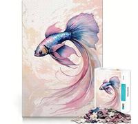 Puzzle de 1000 pièces illustrant Un Poisson Betta à l'aquarelle Entraînement cérébral Amusant Découpe Nette Composants Robustes Divertissement captivant pour des Moments de détente à la Maison