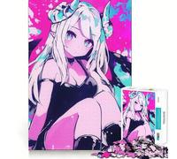 Puzzle de 1000 pièces illustrant Une Fille démoniaque d'anime Jeu de mémoire Amusant,Bords Lisses,Assemblage Parfait,Une façon divertissante de Passer Le Temps (38x52cm)