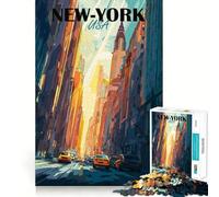 Puzzle de 1000 pièces illustrant Une Rue de New York pour Adultes Jeu Intelligent et Anti-Stress Assemblage du Motif Surprise chaleureuse (38x52cm)
