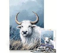 Puzzle de 1000 pièces Illustration de Bison Blanc 38x26cm Idées claires, Distraction Douce, Bords précis, Cadeau Symbolique