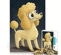 Puzzle de 1000 pièces,Illustration de Caniche de Dessin animé,Bords Lisses,Jeu de Concentration Amusant,Moment de détente,Cadeau d'anniversaire (50x75cm)