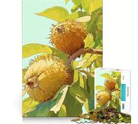 Puzzle de 1000 pièces Illustration de châtaignes sur Une Branche Découpe précise Jeu de logique Artistique Loisirs et Divertissement Décoration Murale de Noël (50x75cm)