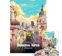 Puzzle de 1000 pièces Illustration de la Ville de Buenos Aires Argentine Jeu Familial Stimulant l'intelligence et la mémoire Jouet addictif pour Les Amateurs de Jeux Améliore la mémoire